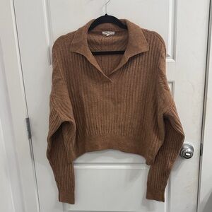 Rag & Bone Cozy Brown Ribbed Women's Sweater Size Medium Wool Blend